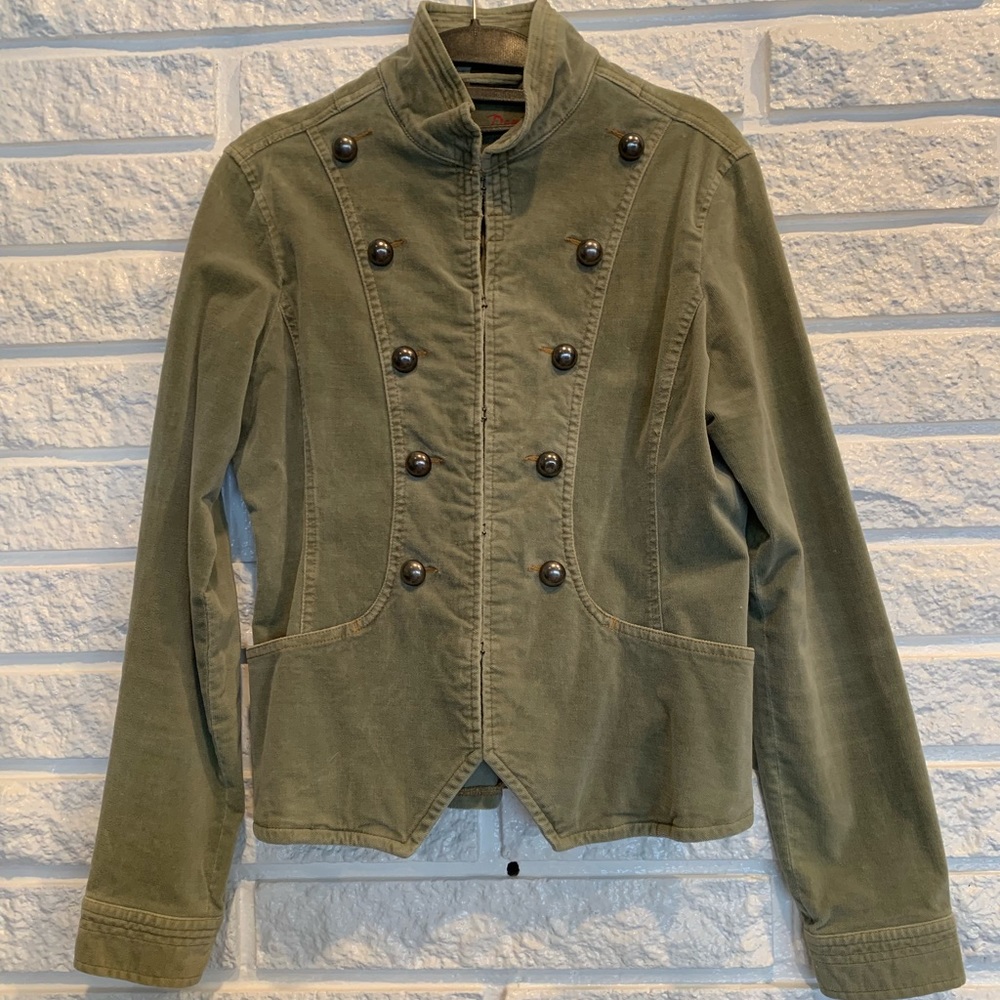Sage Green Military Button Jacket